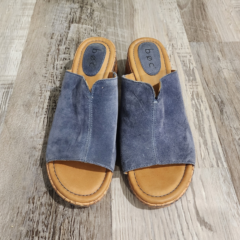 b.o.c. Denim Blue Wedge Sandals - Picture 3 of 8